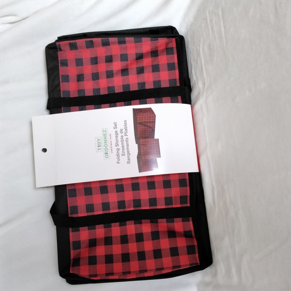 Simply Tidy Buffalo Plaid Folding Storage Set NWT!